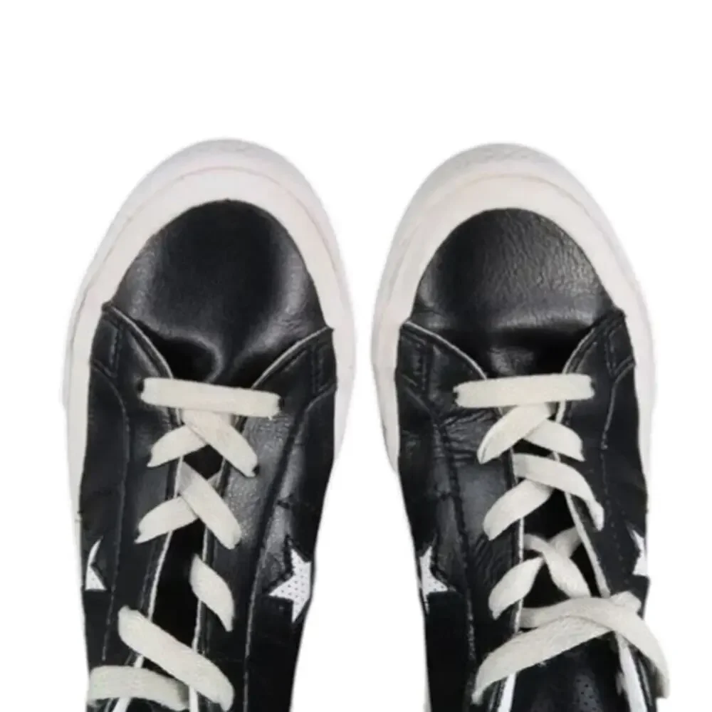 Converse Shoes Kids 3 Sneakers One Star Ox Junior Black Leather Trainer Lace Up
